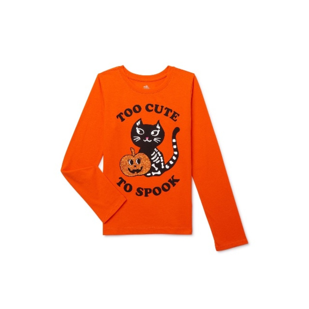 NEW Girls Long Sleeve Too Cute To Spook Tee